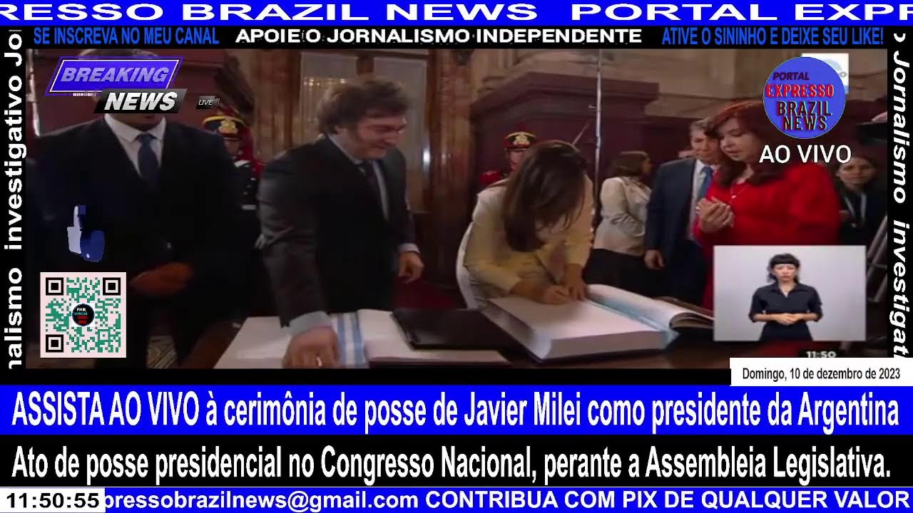 ASSISTA AO VIVO à cerimônia de posse de Javier Milei como presidente da Argentina - YouTube