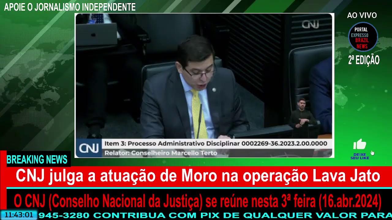 Ao vivo: CNJ julga a atuação de Moro na operação Lava Jato - YouTube