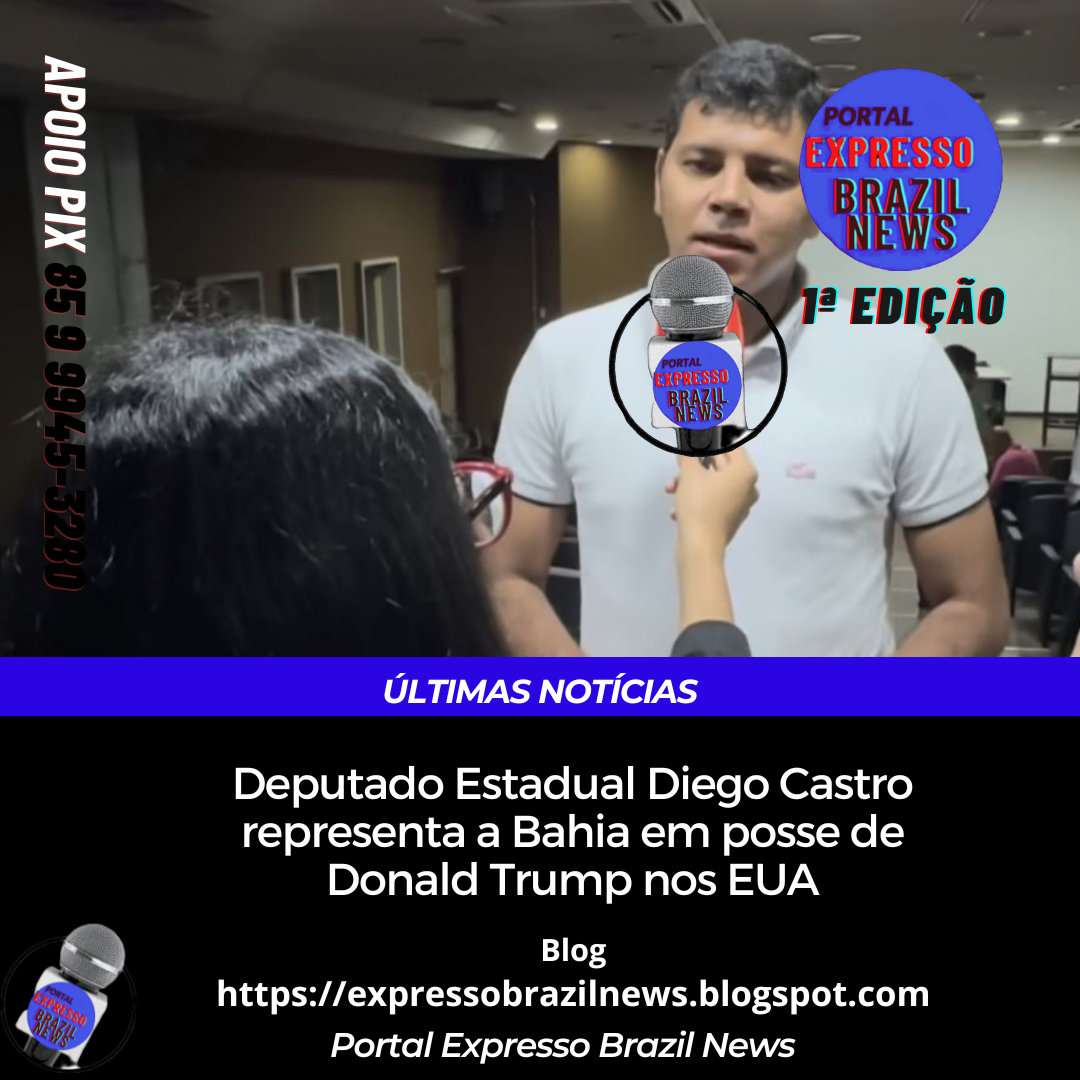 Deputado Estadual Diego Castro representa a Bahia em posse de Donald Trump nos EUA