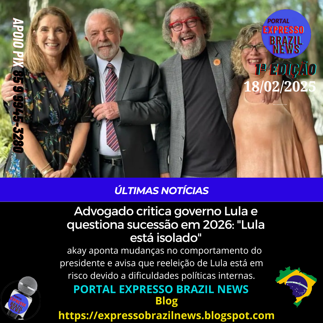 Advogado critica governo Lula e questiona sucessão em 2026: "Lula está isolado"