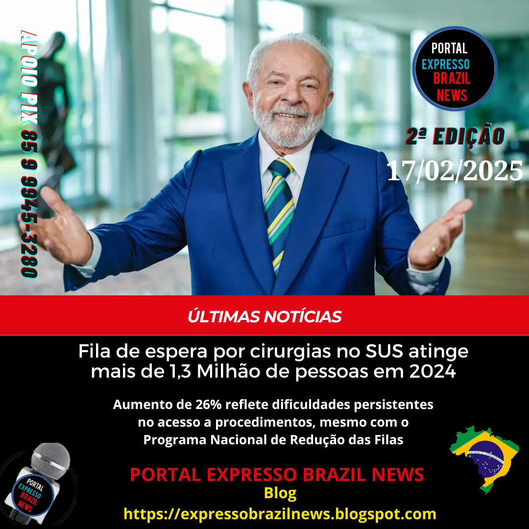 Fila de espera por cirurgias no SUS atinge mais de 1,3 Milhão de pessoas em 2024